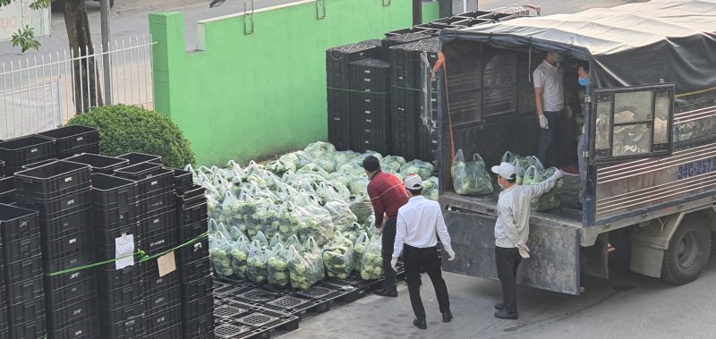 Vận chuyển nông sản lên xe... 