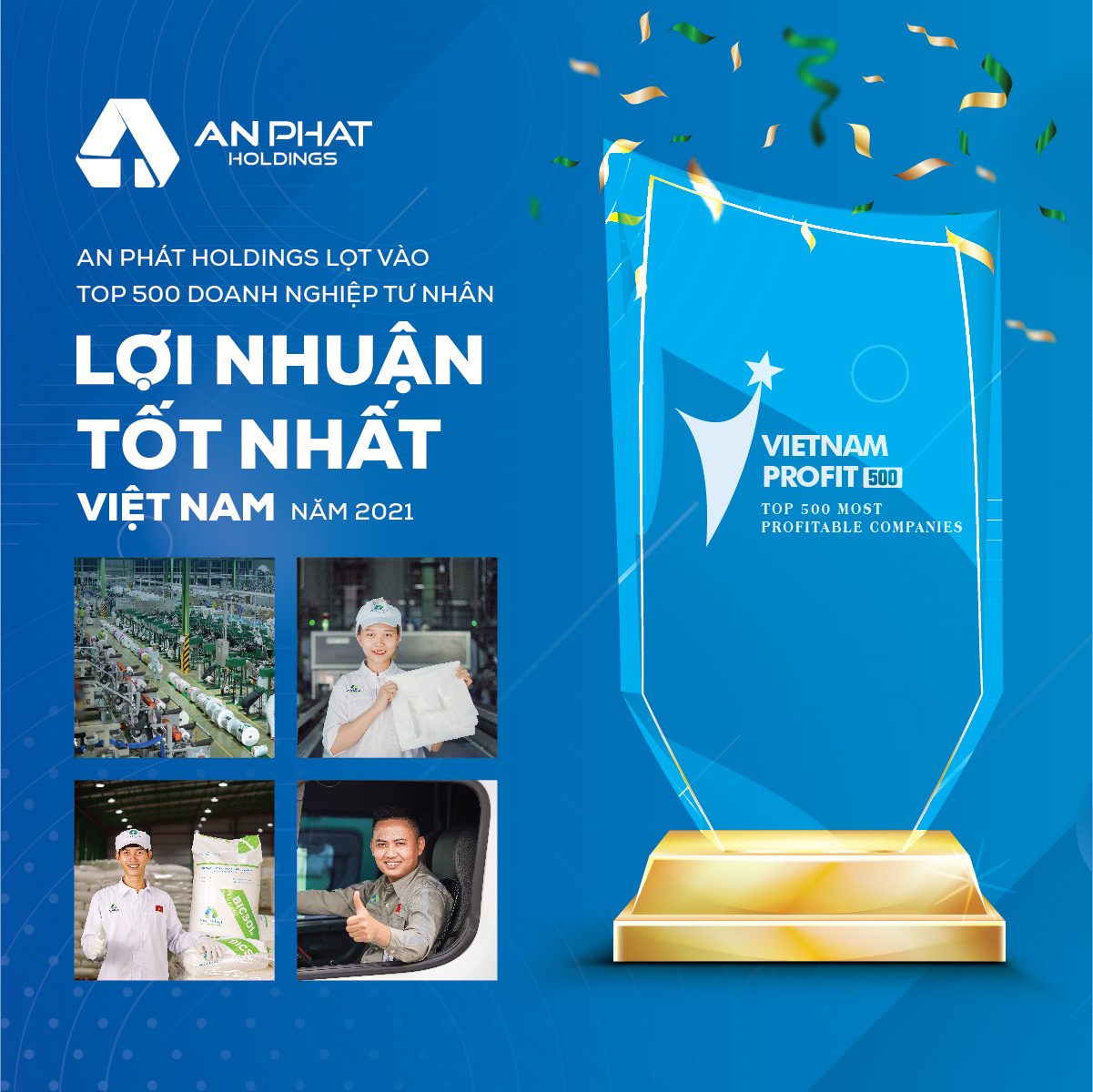 An Phát Holdings lọt vào top 500 doanh nghiệp có lợi nhuận tốt nhất Việt Nam