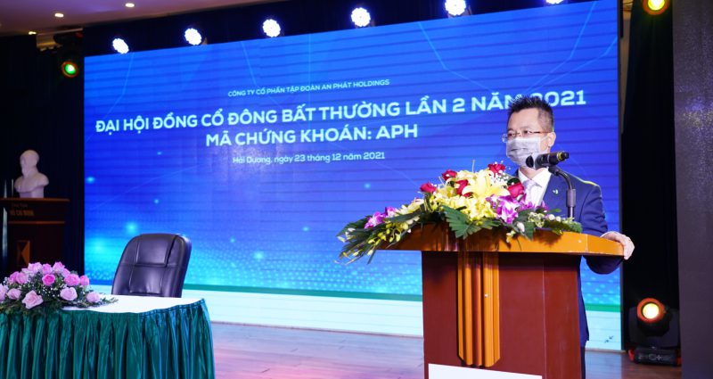 Ông Đinh Xuân Cường, Phó Chủ tịch, Tổng Giám đốc An Phát Holdings phát biểu.